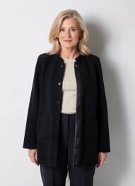 Veste casual col rond noir FRANK WALDER femme