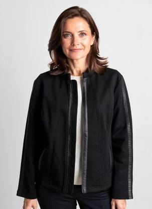 Veste casual col rond noir FRANK WALDER femme