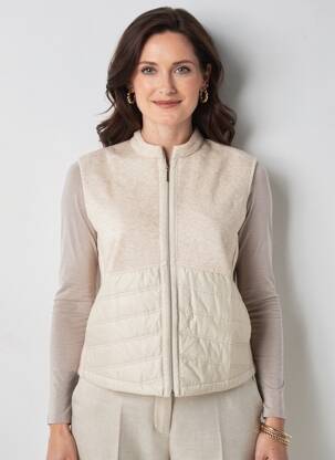 Gilet sans manche poches beige FRANK WALDER femme