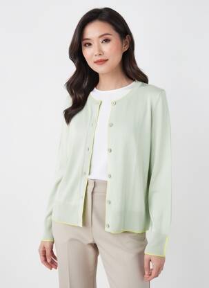 Gilet manches longues resserrée sur le bas vert GERRY WEBER femme