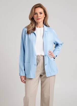 Gilet manches longues stretch bleu FRANK WALDER femme