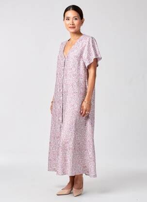 Robe longue manches courtes manches courtes rouge ARMOR LUX femme