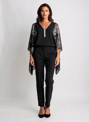 Top coupe fluide manches 3/4 noir JOSEPH RIBKOFF femme