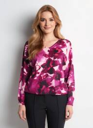 Pull col v manches longues violet ESCORPION femme