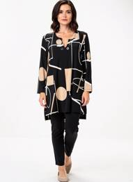 Tunique manches longues col v noir JOSEPH RIBKOFF femme
