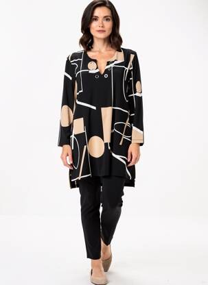 Tunique manches longues col v noir JOSEPH RIBKOFF femme