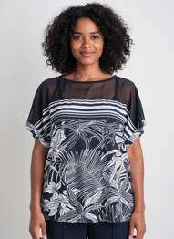 T-shirt coupe droite manches courtes bleu JOSEPH RIBKOFF femme