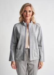 Gilet manches longues stretch gris FRANK WALDER femme