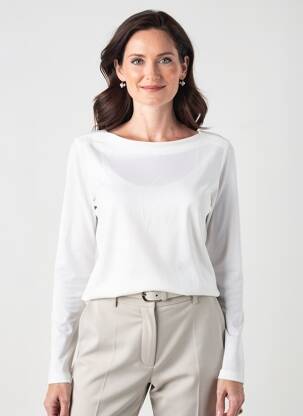 T-shirt manches longues manches longues beige FRANK WALDER femme