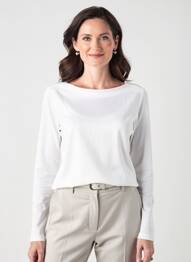 T-shirt manches longues manches longues beige FRANK WALDER femme