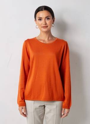 Pull coupe cintrée manches longues orange ESCORPION femme