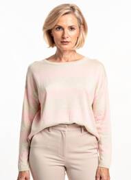 Pull tissage chiné manches longues rose GERRY WEBER femme