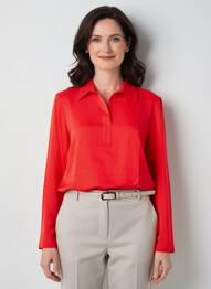 Blouse manches longues manches longues rouge FRANK WALDER femme