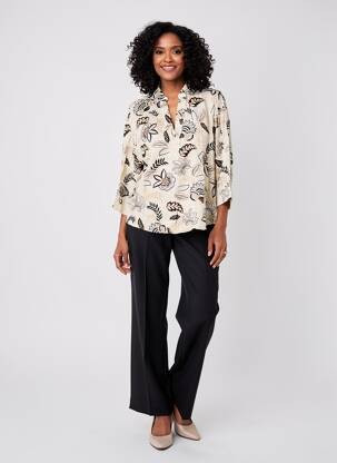 Blouse imprimé fleurs manches 3/4 beige TAIFUN femme