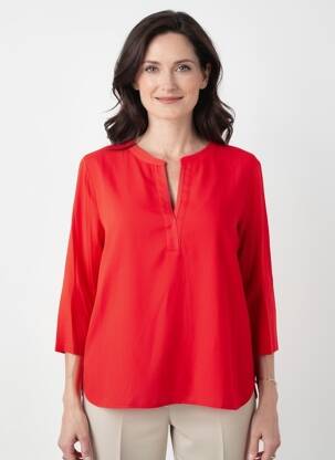 Blouse manches 3/4 manches 3/4 rouge FRANK WALDER femme