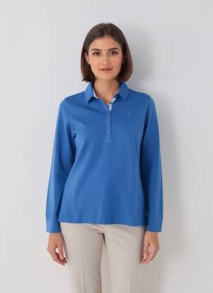 Polo manches longues manches longues bleu CAPTAIN CORSAIRE femme