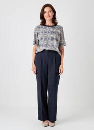 T-shirt stretch manches courtes bleu FRANK WALDER femme