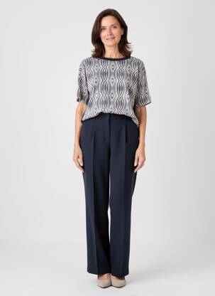 T-shirt stretch manches courtes bleu FRANK WALDER femme
