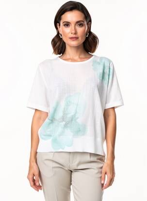 Pull stretch manches courtes blanc ESCORPION femme