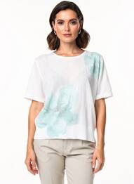 Pull stretch manches courtes blanc ESCORPION femme