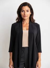 Gilet manches longues manches 3/4 noir JOSEPH RIBKOFF femme