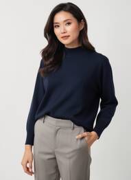 Pull stretch manches longues bleu FRANK WALDER femme