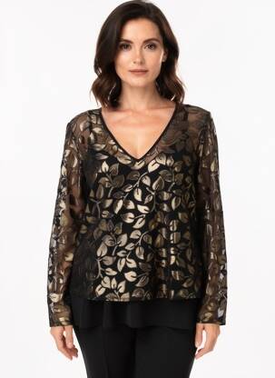 Top coupe fluide manches longues noir JOSEPH RIBKOFF femme
