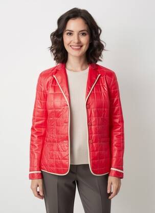 Doudoune poches sans capuche rouge STEINBOCK femme