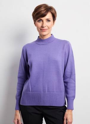 Pull stretch manches longues violet FRANK WALDER femme