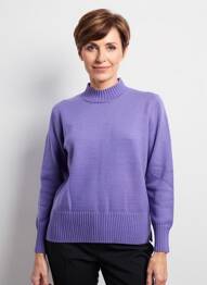 Pull stretch manches longues violet FRANK WALDER femme