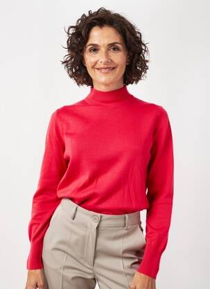 Pull stretch manches longues rouge FRANK WALDER femme