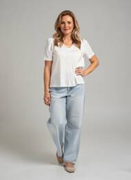 T-shirt col v manches courtes beige GERRY WEBER femme