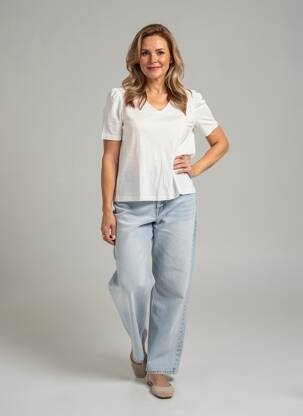 T-shirt col v manches courtes beige GERRY WEBER femme