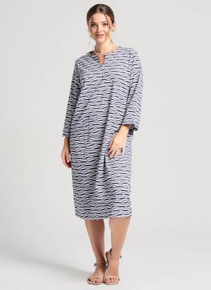 Robe mi-longue manches 3/4 manches 3/4 bleu FRANK WRIGHT femme