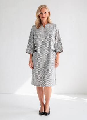 Robe mi-longue manches 3/4 manches 3/4 noir FRANK WALDER femme