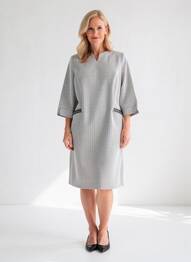 Robe mi-longue manches 3/4 manches 3/4 noir FRANK WALDER femme