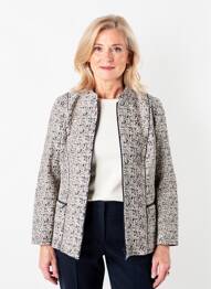 Veste casual col rond gris FRANK WALDER femme