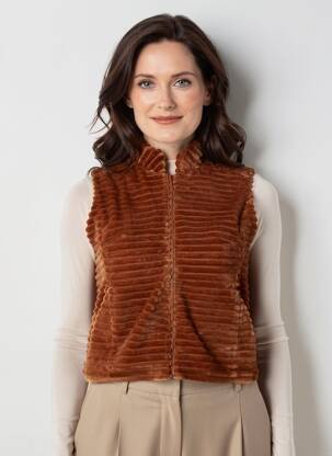 Gilet sans manche poches marron FRANK WALDER femme