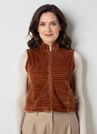 Gilet sans manche poches marron FRANK WALDER femme