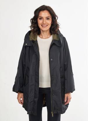 Doudoune fermeture zippée sous rabat pressionné a capuche noir BAZAR DELUXE femme