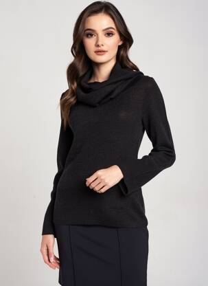 Pull coupe cintrée manches longues noir ESSENTIEL ANTWERP femme