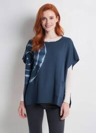 Poncho coupe ample bleu FIVE femme