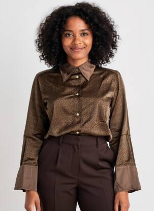 Chemisier coupe cintrée manches longues marron MASON'S femme
