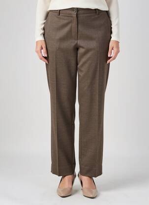 Pantalon droit taille à pinces taille normale marron KARTING femme