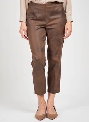 Pantalon 7/8 stretch taille normale marron FRANK WALDER femme