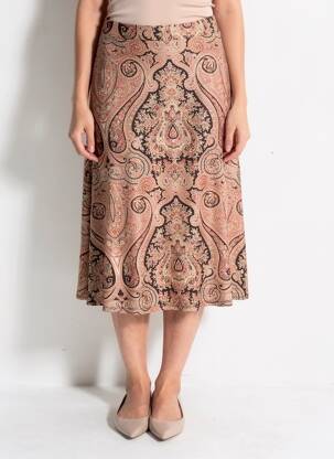 Jupe mi-longue taille normale rose K-DESIGN femme