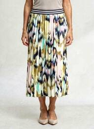 Jupe longue imprimé fantaisie bleu SAMOON femme