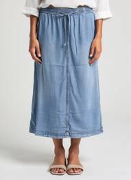Jupe mi-longue coupe évasée bleu GERRY WEBER femme