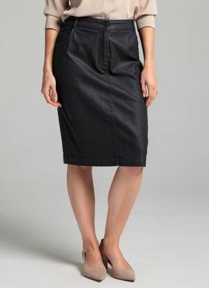 Jupe mi-longue coupe droite noir ATELIER GARDEUR femme
