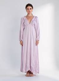 Robe longue manches longues manches longues violet LAUREN VIDAL femme